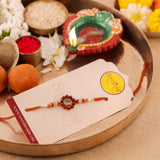 Red Beaded Charm Rakhi - Red