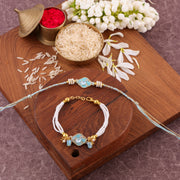 Thumbnail for Premium Moti Handcrafted  Bhaiya Bhabhi Rakhi Set