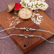 Thumbnail for HandCrafted  Heart Couple Rakhi Set