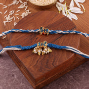 Thumbnail for Blue Shubh Kamdhenu Bhaiya Bhabhi Rakhi Set