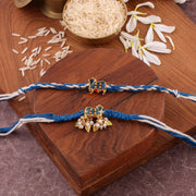 Thumbnail for Blue Shubh Kamdhenu Bhaiya Bhabhi Rakhi Set