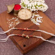 Thumbnail for Devine Rudraksha Bhai Bhabhi Rakhi Set