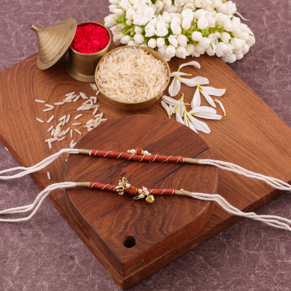 Devine Rudraksha Bhai Bhabhi Rakhi Set