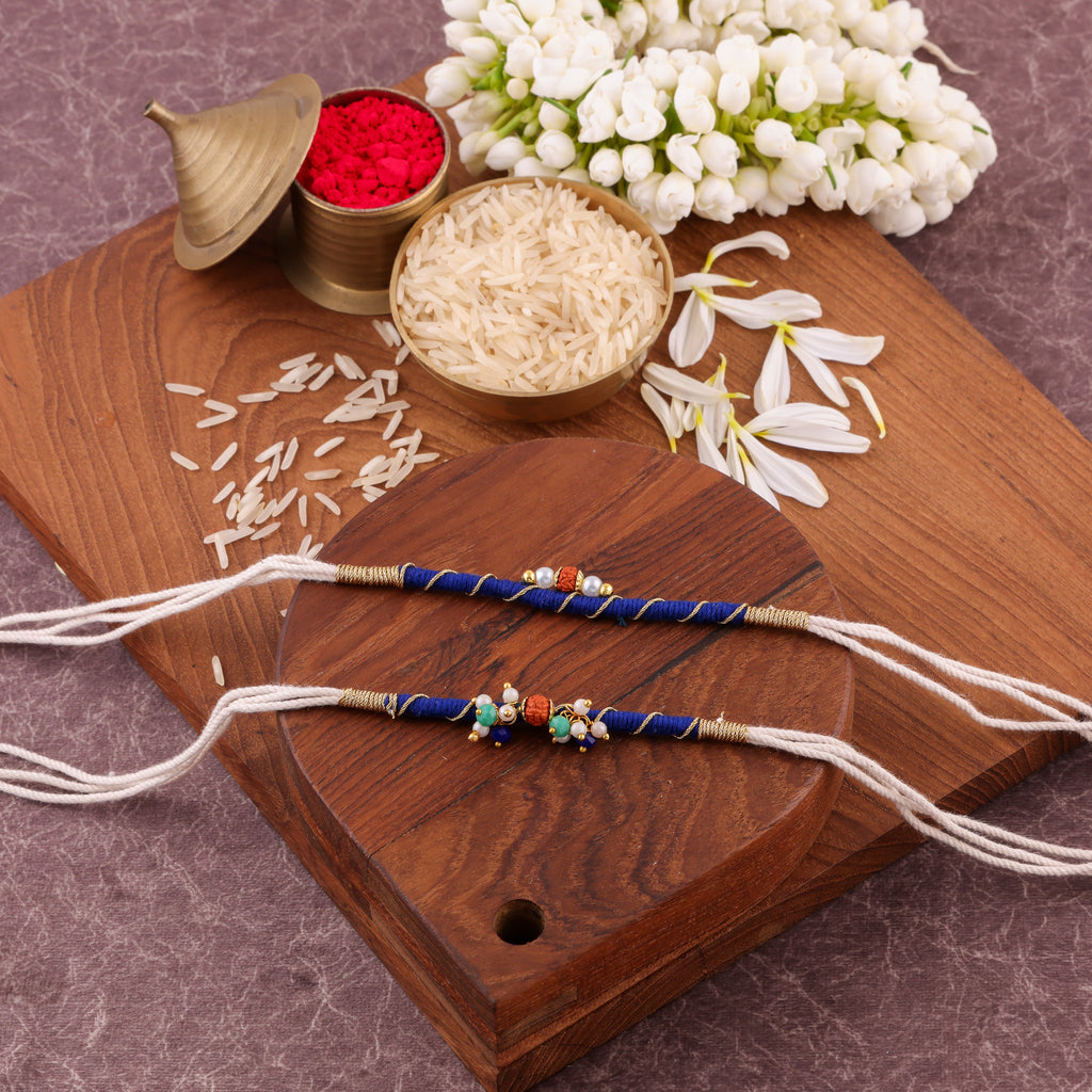 Devine Rudraksha Bhai Bhabhi Rakhi Set