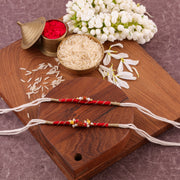 Thumbnail for Devine Rudraksha Bhai Bhabhi Rakhi Set