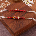 Devine Rudraksha Bhai Bhabhi Rakhi Set zoom