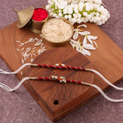 Thumbnail for Devine Rudraksha Bhai Bhabhi Rakhi Set