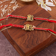 Thumbnail for Red Mahadev Shivling Bhaiya Bhabhi Rakhi Set zoom