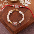 Red Nazar Evil Eye Charm Bhai Bhabhi Rakhi Set zoom