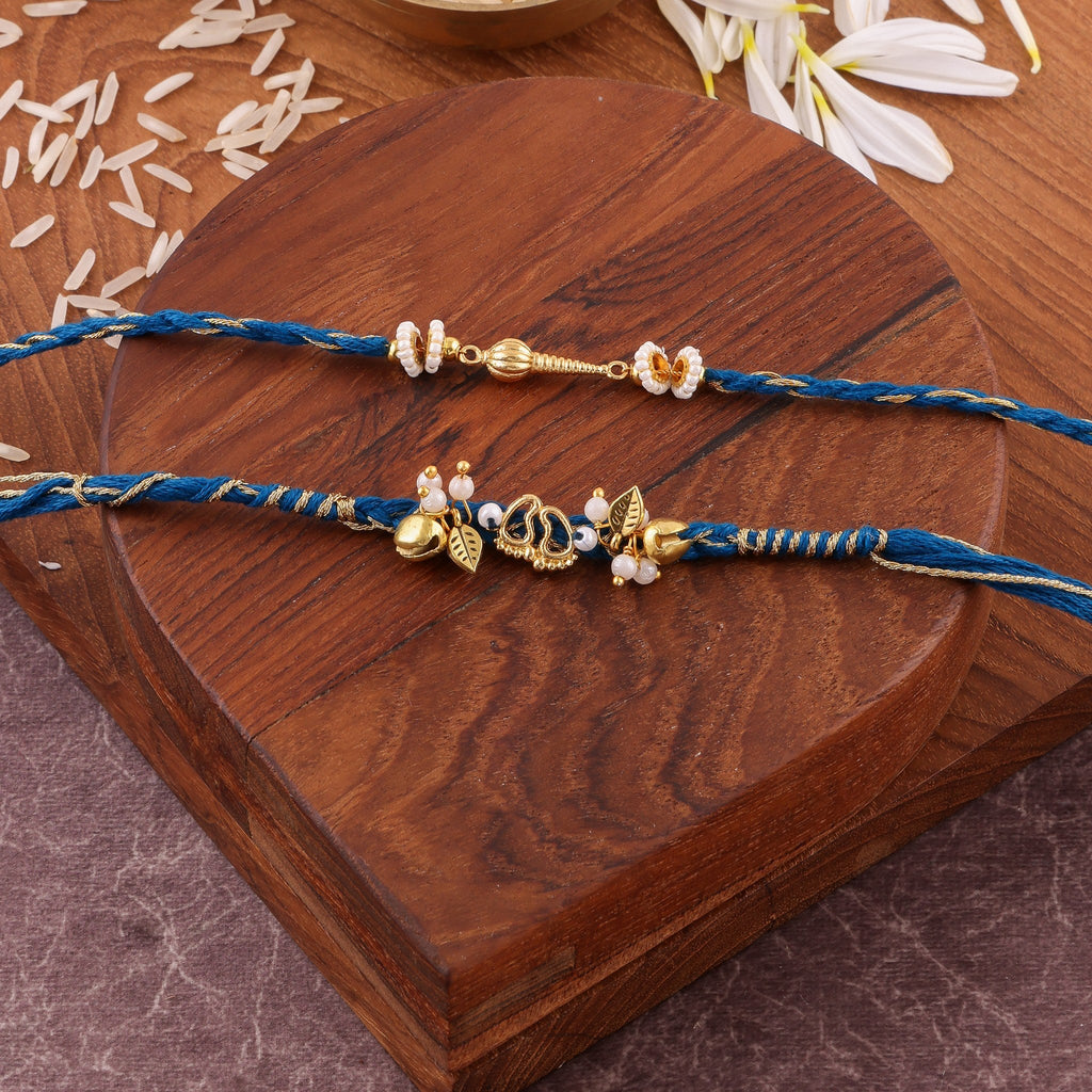 Hanuman Braided Charm Bhaiya Bhabhi Rakhi Set zoom