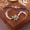 Traditional Red Meenakari Bhaiya Bhabhi Rakhi Set zoom