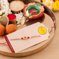Red Beaded Charm Rakhi - Red