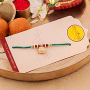 Thumbnail for Green Floral Devine Kamal Pearl Rakhi zoom
