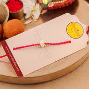 Thumbnail for Traditional Pearl Moti Rakhi Green Resham zoom