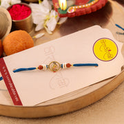 Thumbnail for Ganesha Centerpiece Traditional Orange Beaded Rakhi zoom