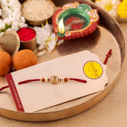 Thumbnail for Orange Beaded Charm Rakhi - Brown