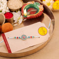 Blue Beaded Charm Rakhi - Blue