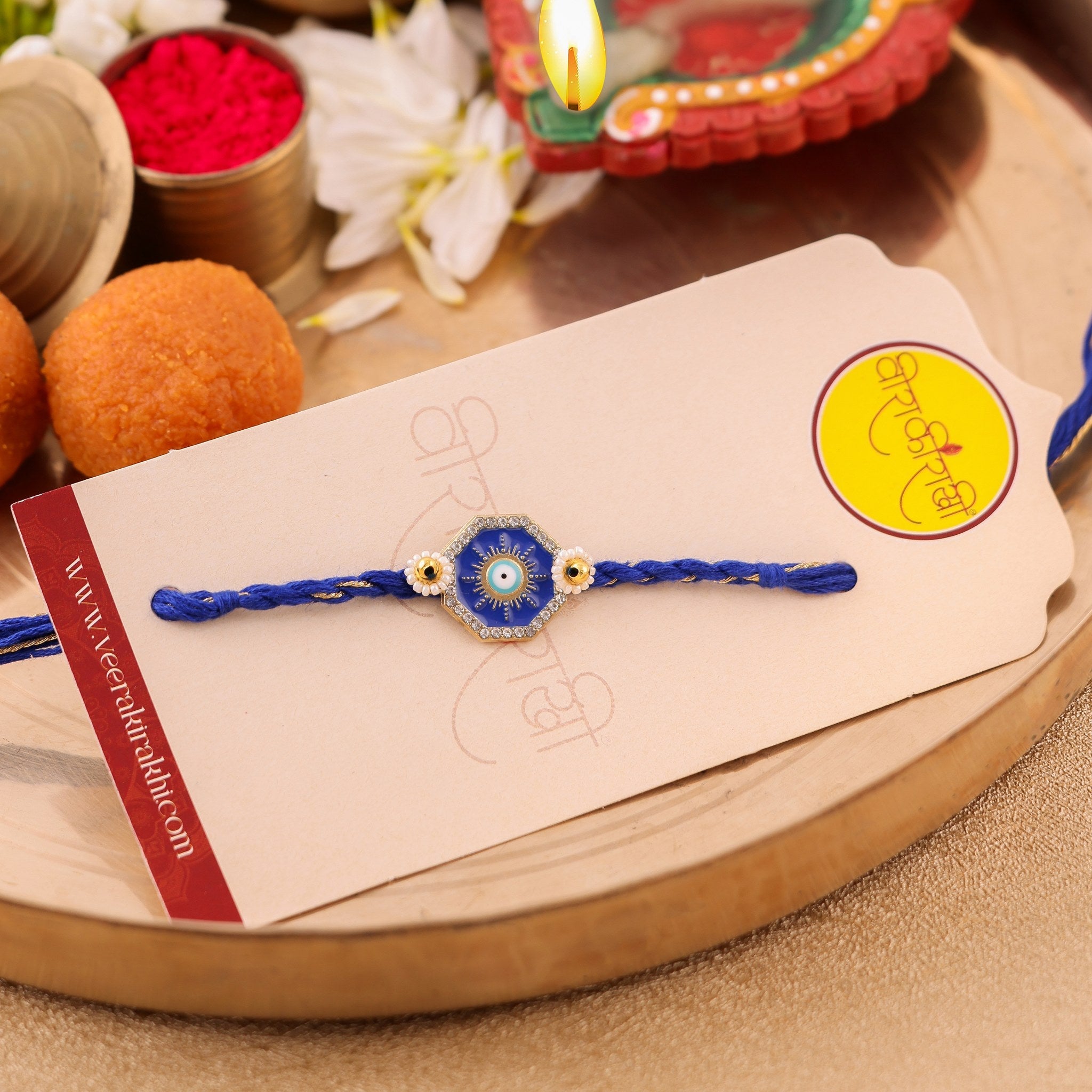 Yellow Evil Eye Bhai Rakhi zoom