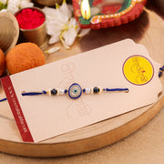 Thumbnail for Blue Beaded Evil Eye Charm Bhai Rakhi zoom