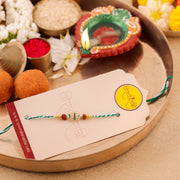 Thumbnail for Orange Beaded Charm Rakhi - Green