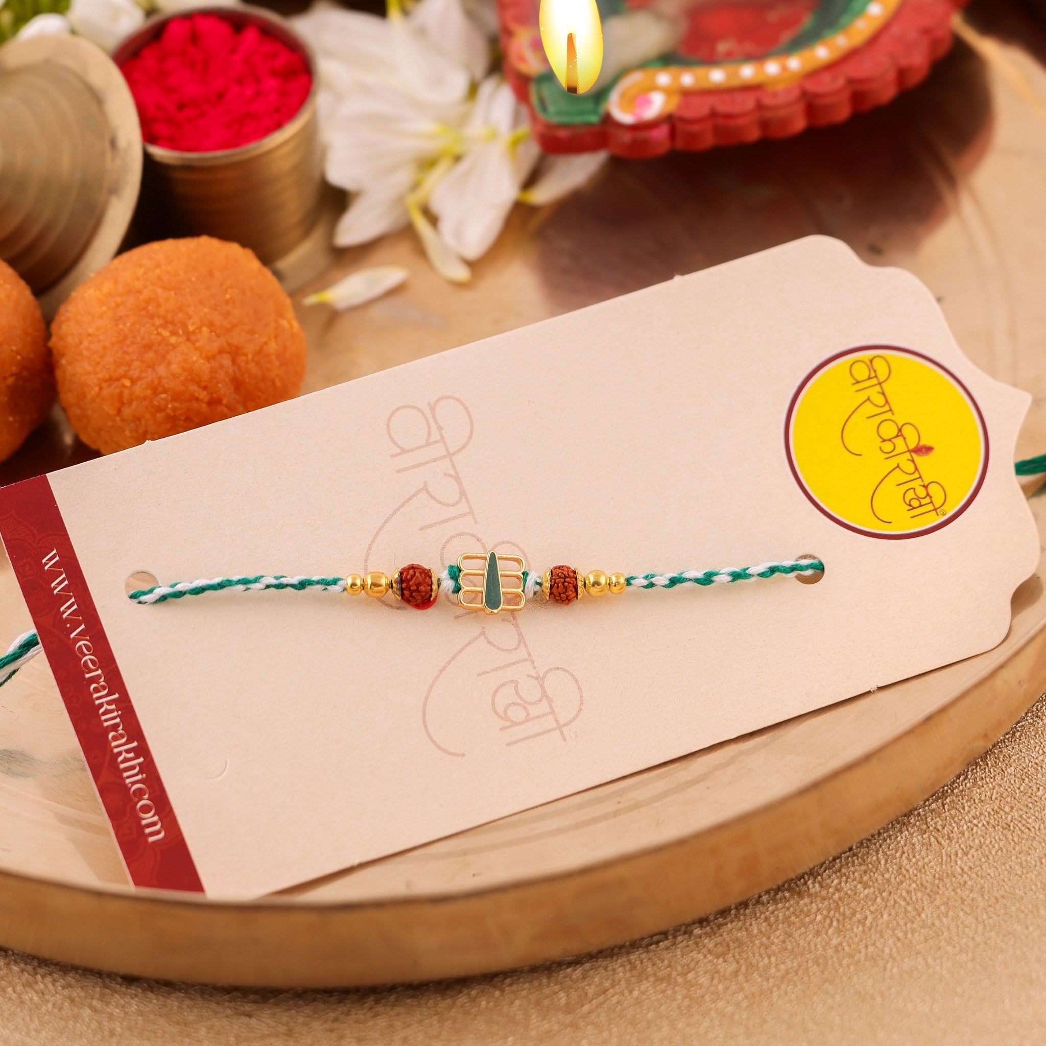 Shiva Rudraksha Beaded Charm Rakhi zoom