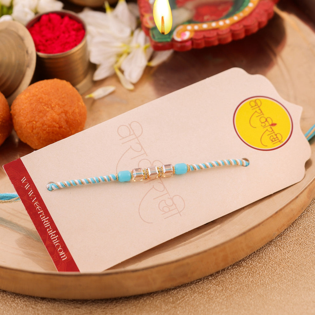 Vibrant Resham Thread Rakhi with Beadwork zoom