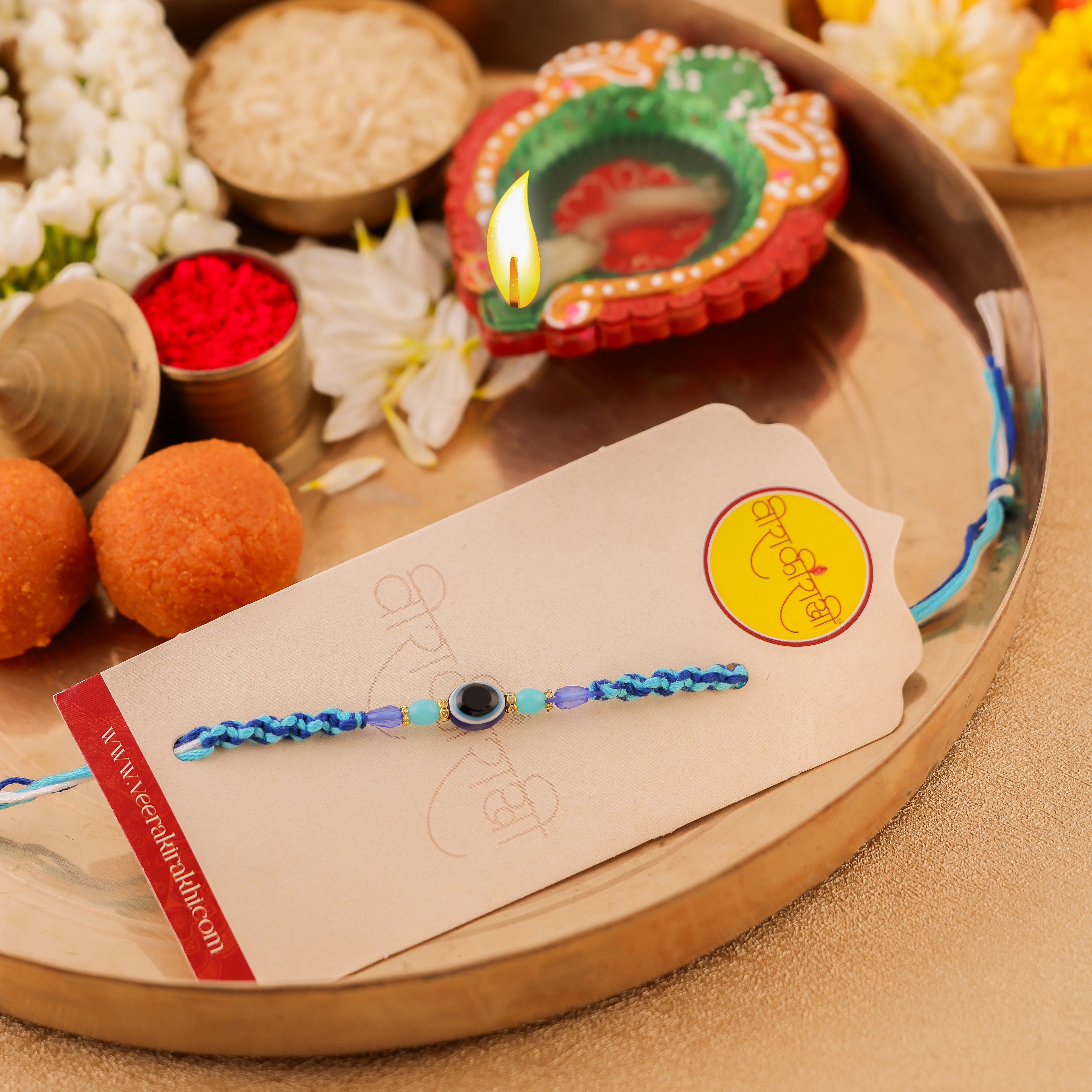 SkyBlue Evil Eye Rakhi - Blue