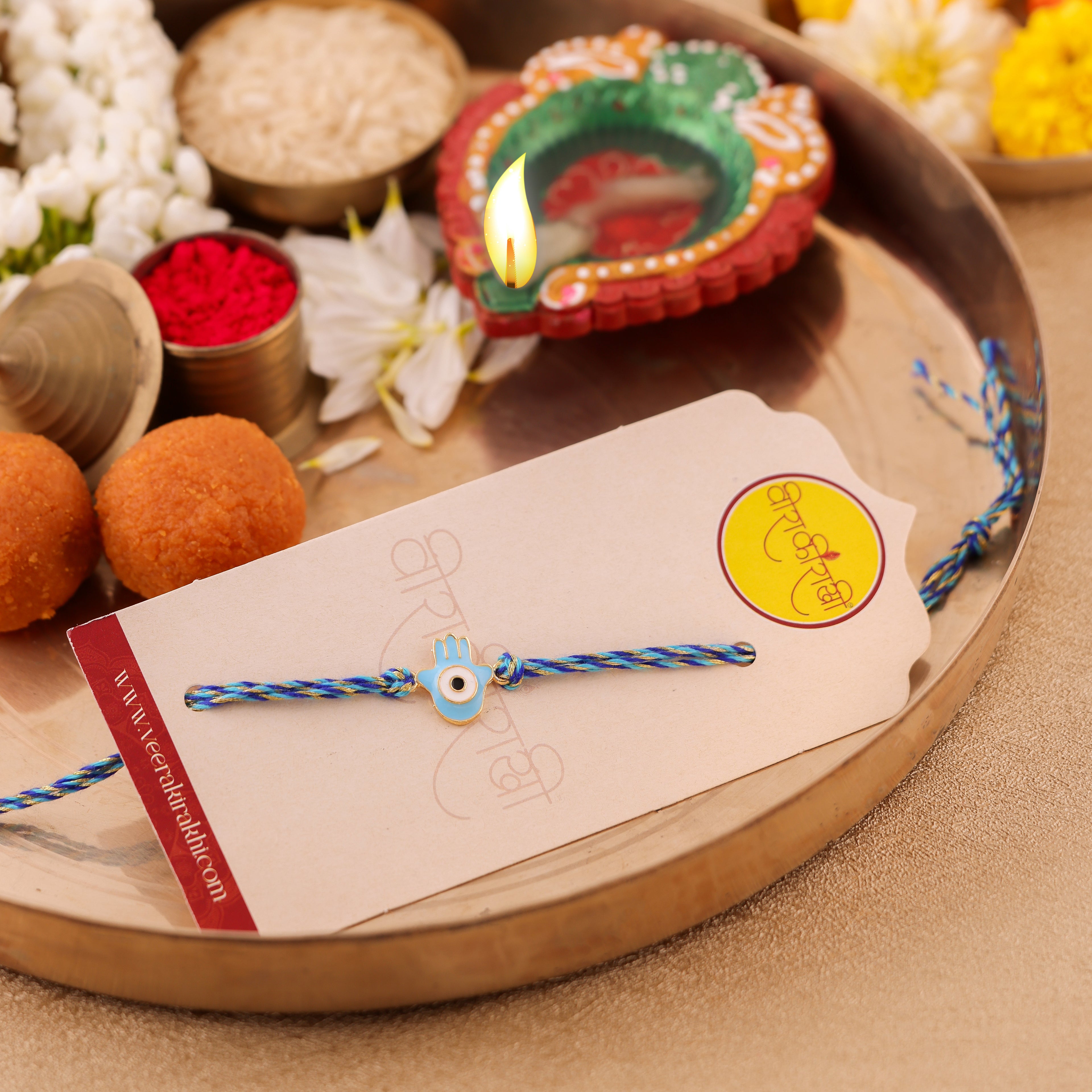 SkyBlue Evil Eye Rakhi - SkyBlue