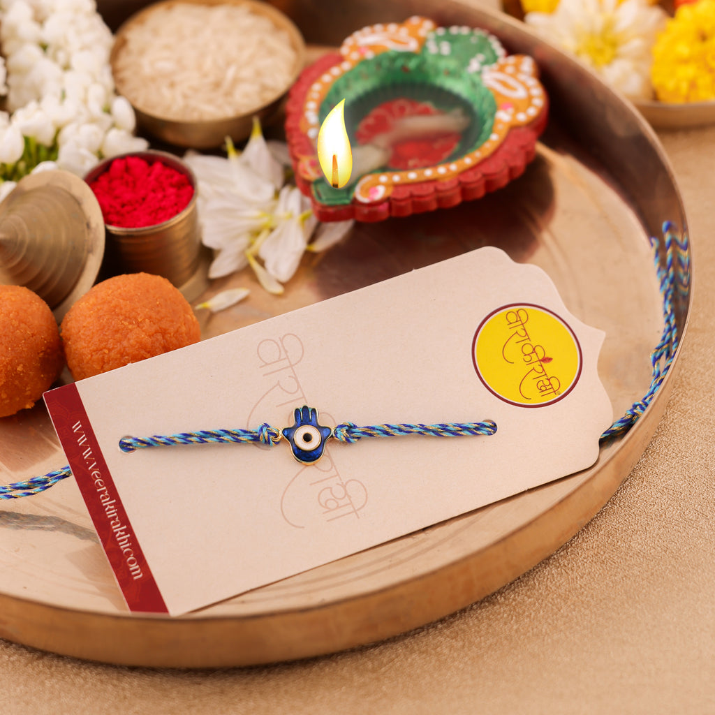 SkyBlue Evil Eye Rakhi - Blue