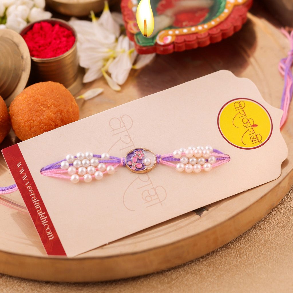 Premium Pearl Charm Beaded Rakhi zoom