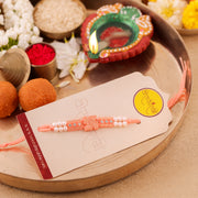 Thumbnail for Orange Beaded Charm Rakhi - Orange