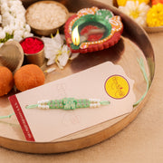 Thumbnail for Orange Beaded Charm Rakhi - Green