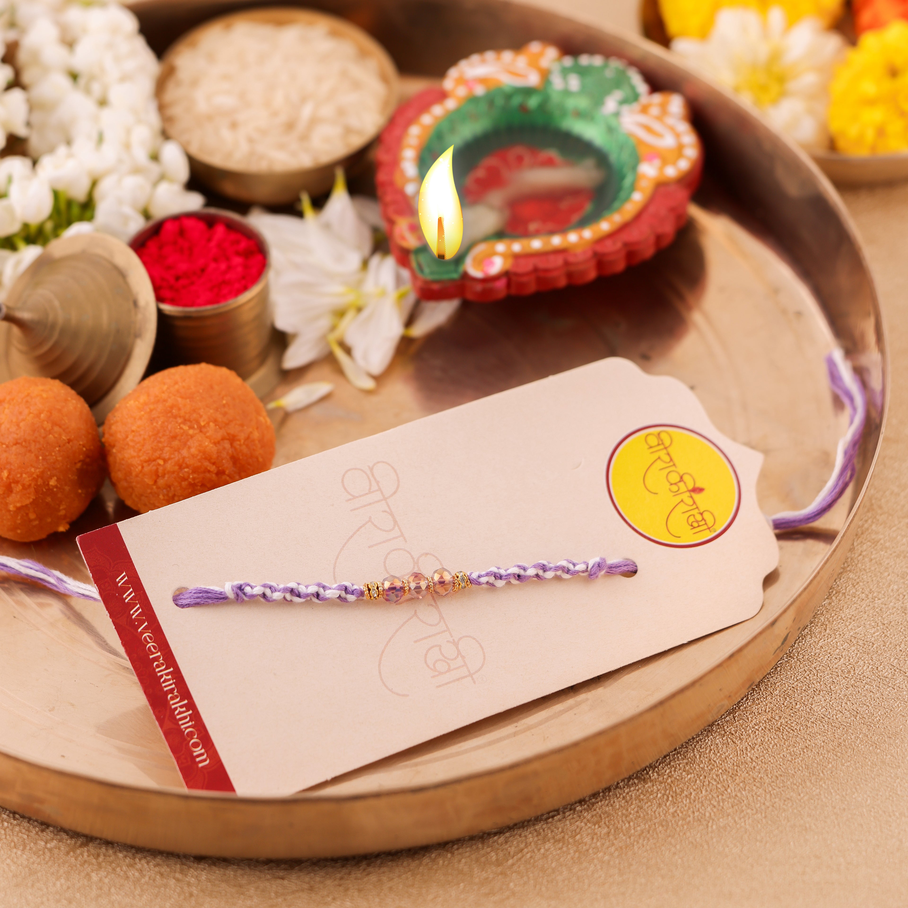 Purple Beaded Rakhi - Purple
