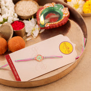 Thumbnail for Purple Dharmachakra Charm Rakhi - Pink
