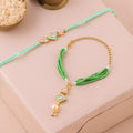 Turquoise Bhai Bhabhi Lumba Rakhi Set zoom