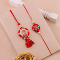 Red Floral Charm Lumba Rakhi Set zoom