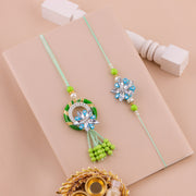 Thumbnail for Red Floral Charm Lumba Rakhi Set zoom