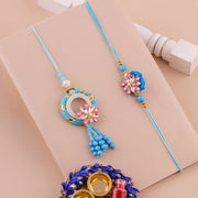 Thumbnail for Red Floral Charm Lumba Rakhi Set zoom
