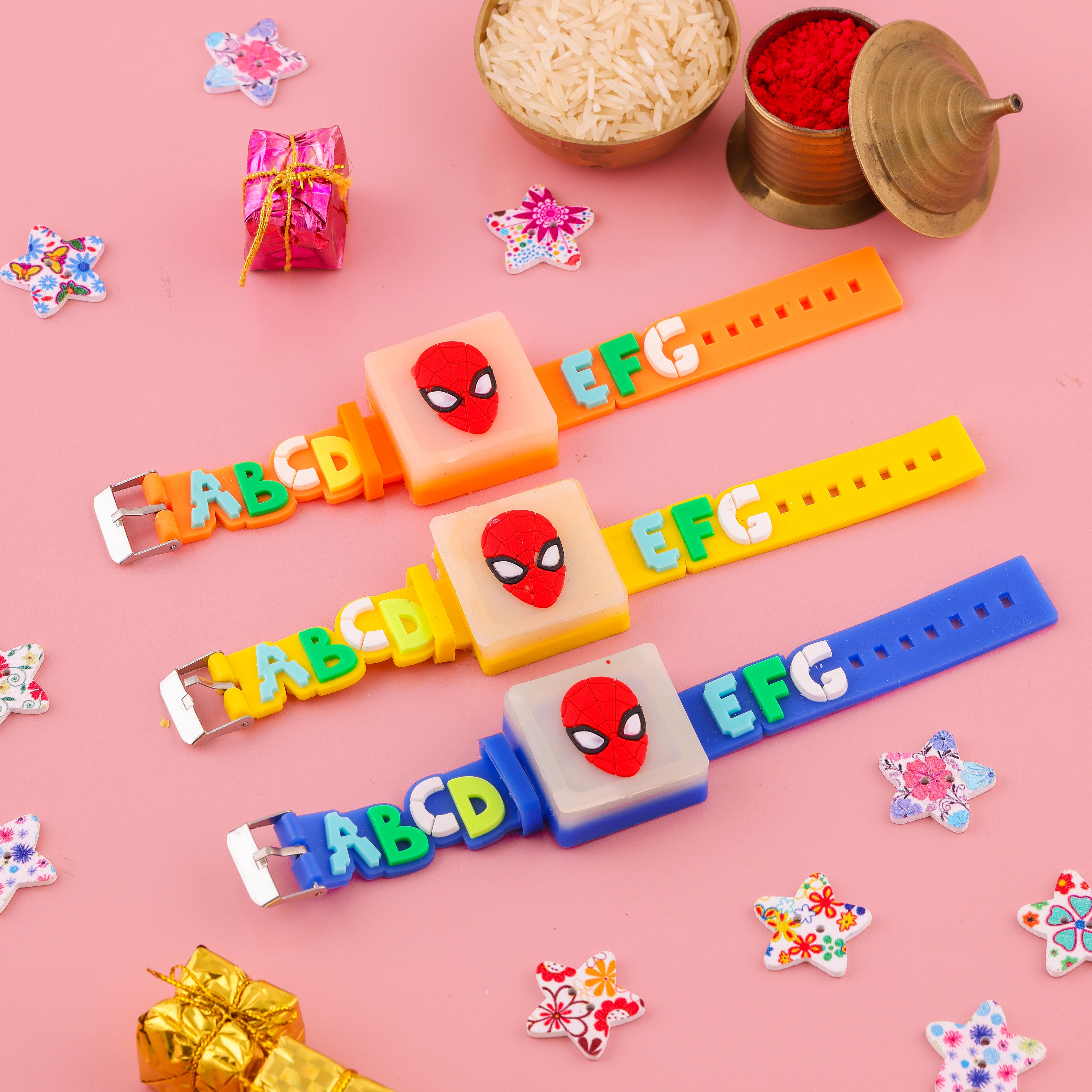 Spider-Man & Alphabet Band Rakhi Set