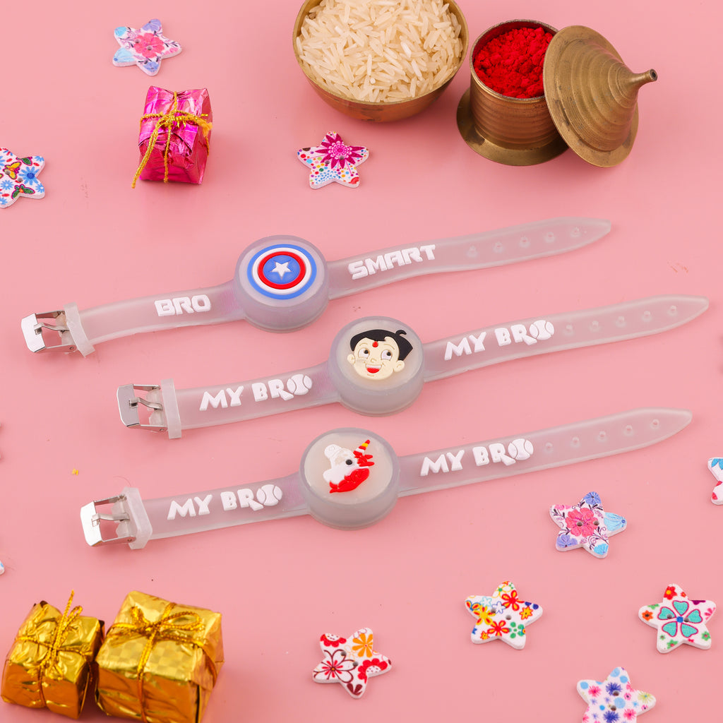 Bro Smart Captain America Band Rakhi Set