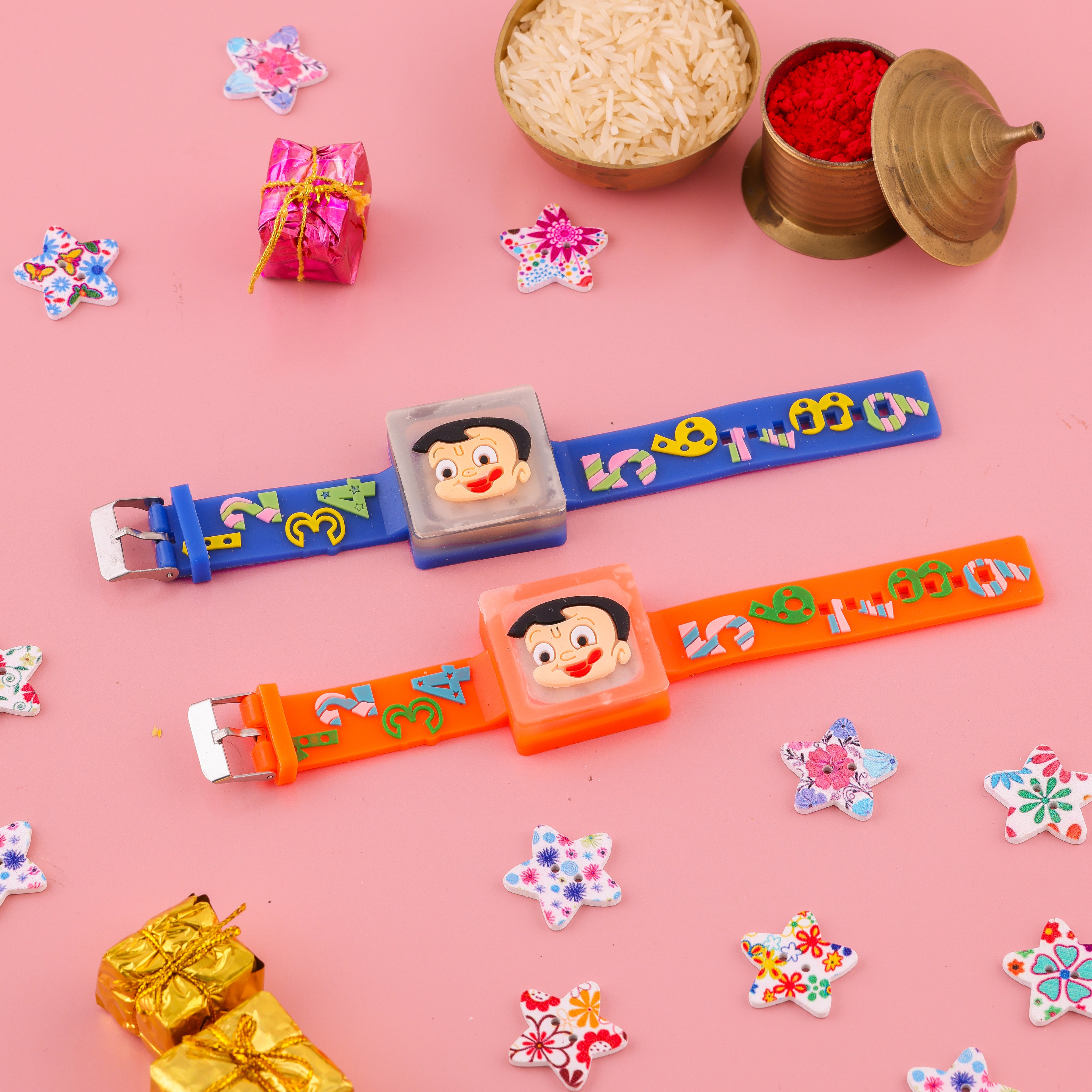 Cartoon Character Band Rakhi Set