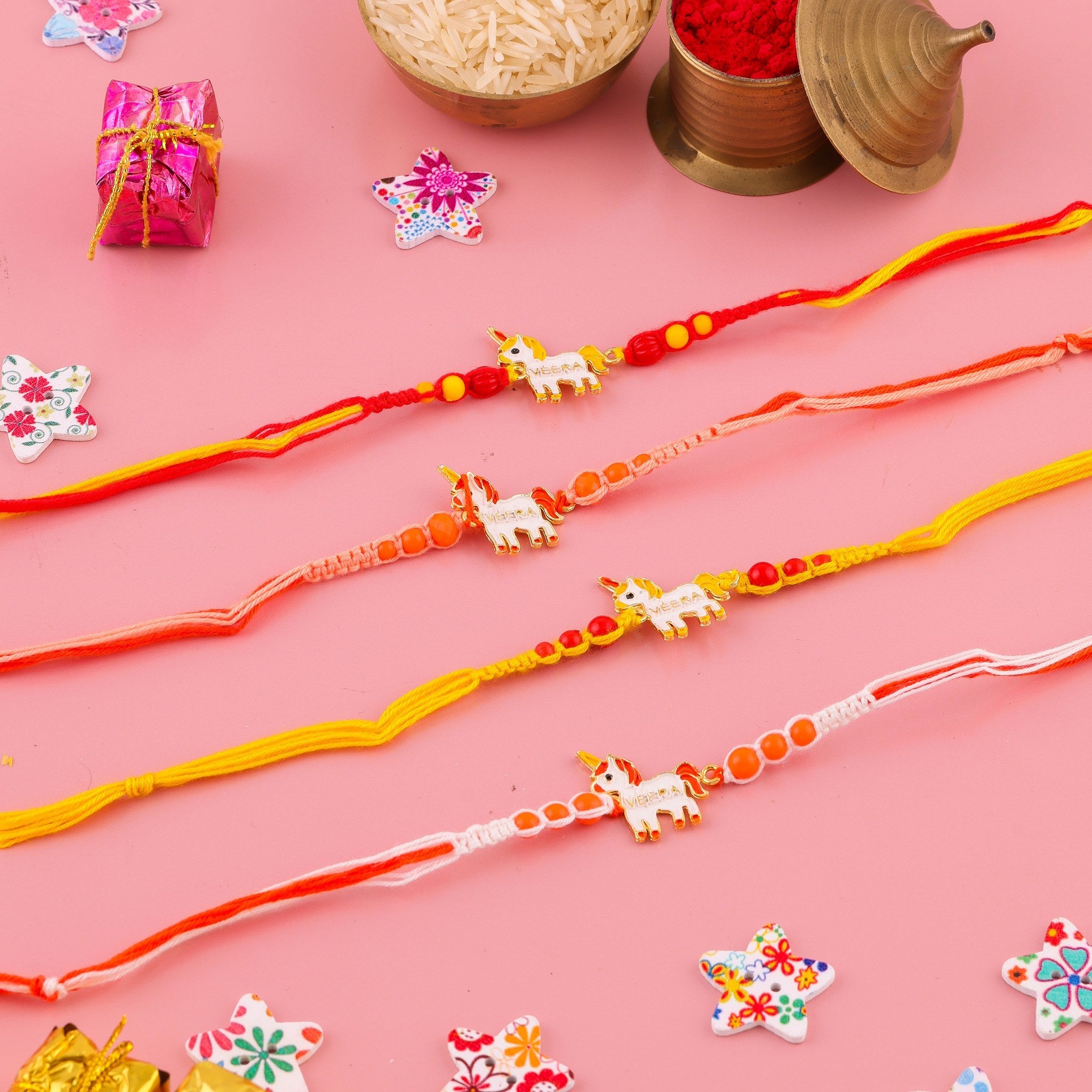 Unicorn and Star Thread Rakhi zoom