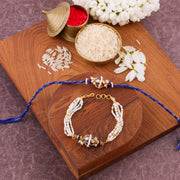Thumbnail for Pearl Lumba Bhai Bhabhi Rakhi Set - Blue