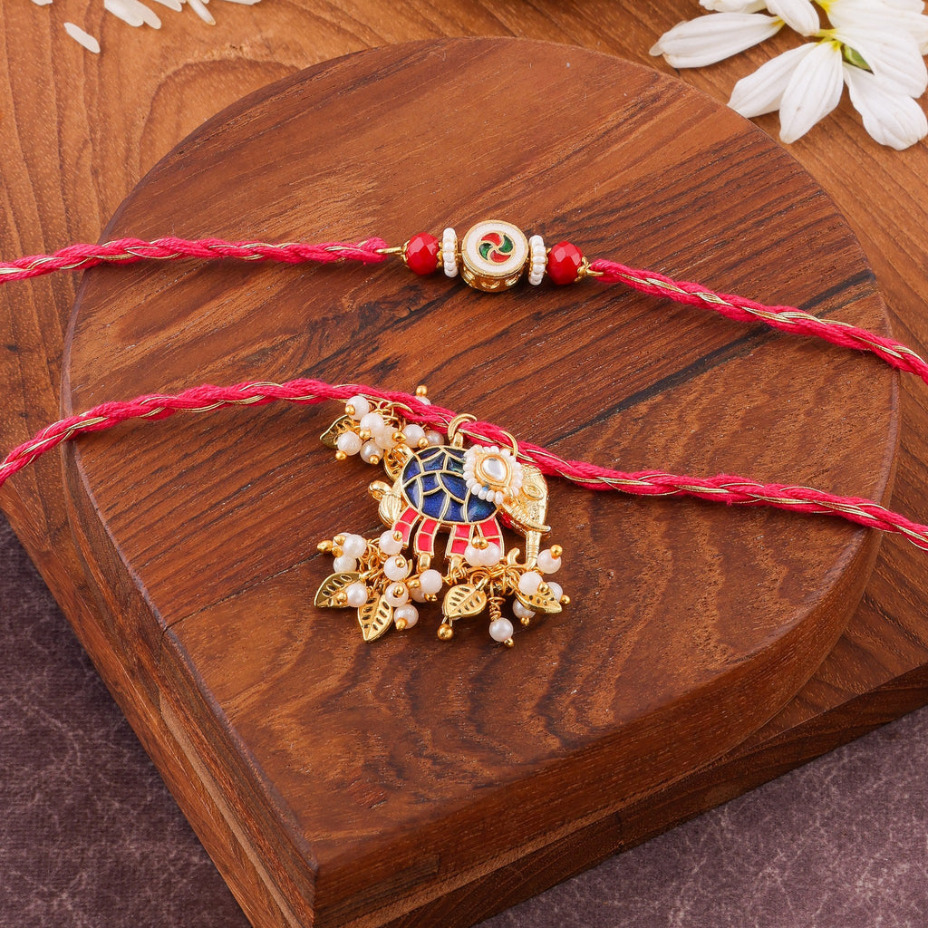 Hathi Charm Bhai Bhabhi Rakhi Set zoom