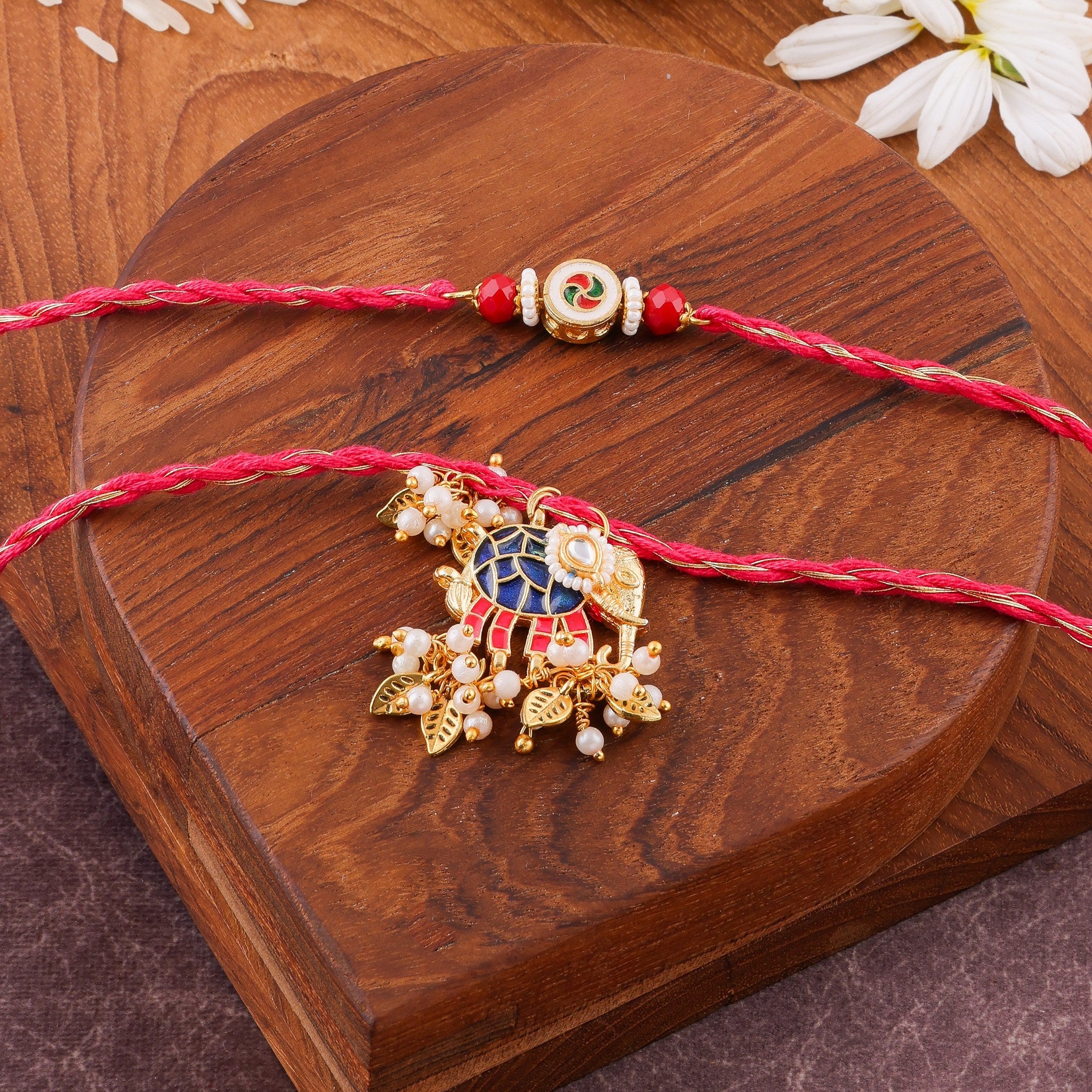 Hathi Charm Bhai Bhabhi Rakhi Set zoom