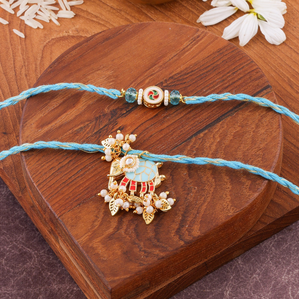 Hathi Charm Bhai Bhabhi Rakhi Set zoom