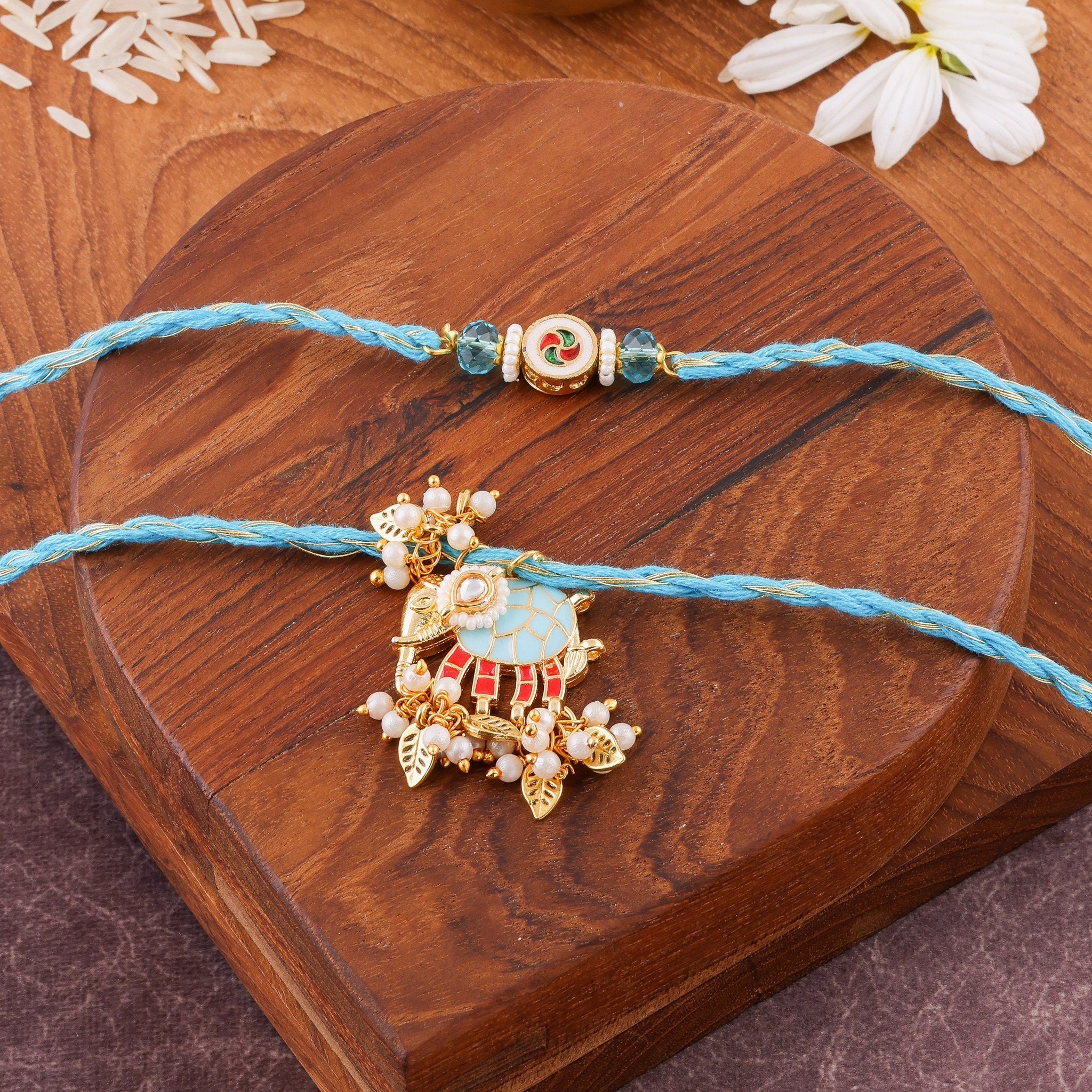 Hathi Charm Bhai Bhabhi Rakhi Set zoom