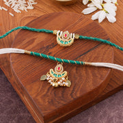 Thumbnail for Meenakari Jhumka Charm Bhai Bhabhi Rakhi Set zoom
