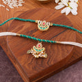 Meenakari Jhumka Charm Bhai Bhabhi Rakhi Set zoom