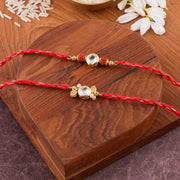 Thumbnail for Delicate Meenakari Bhai Bhabhi Rakhi Set zoom